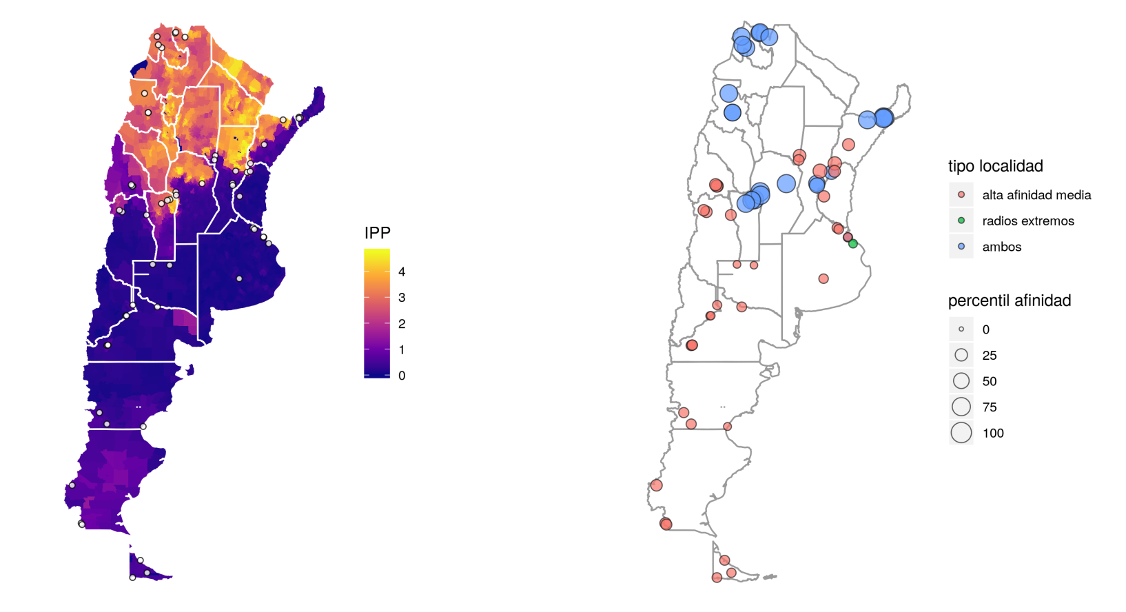 Localities with high affinity for Chagas