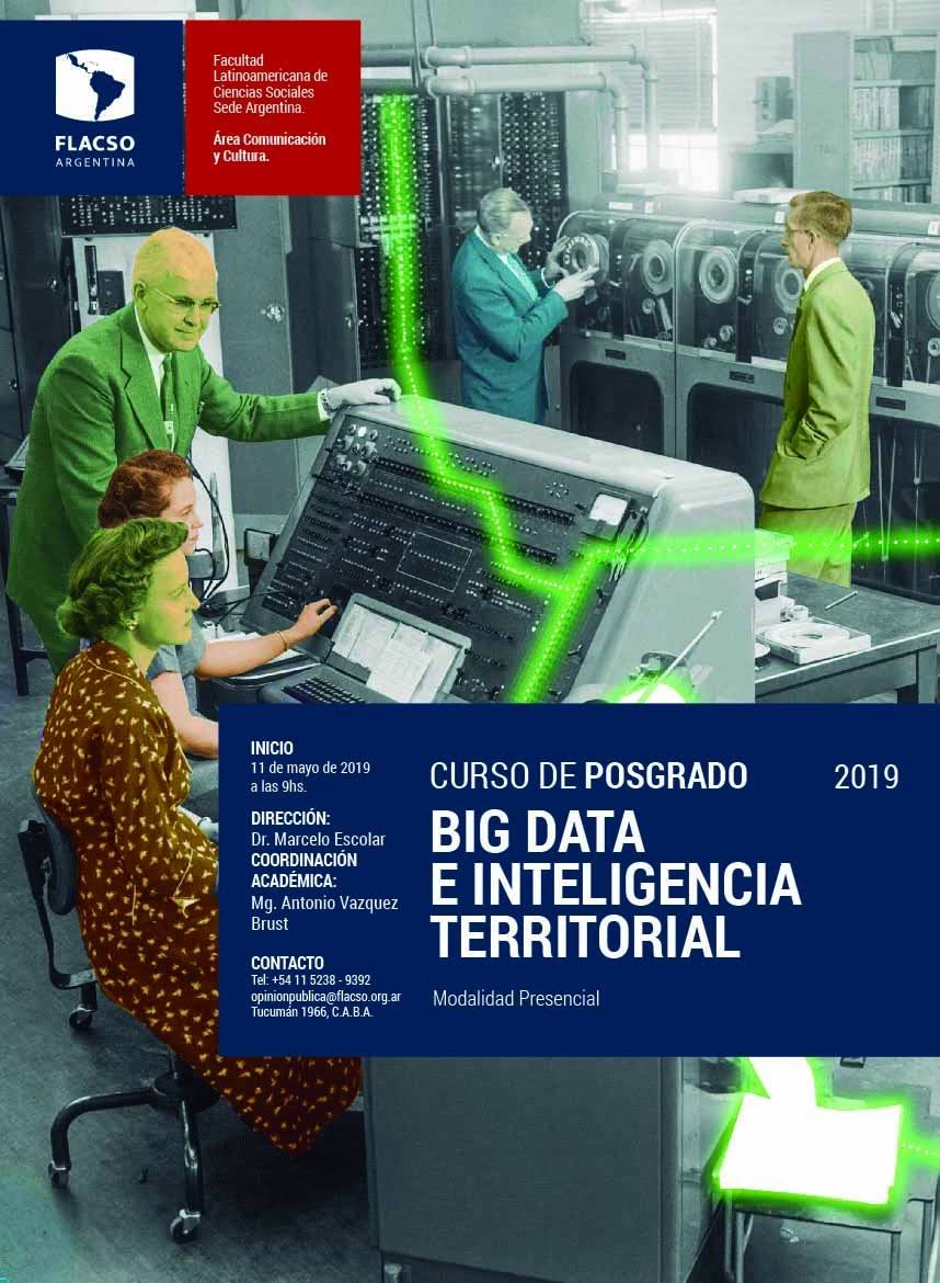 Flyer for the 2019 edition of the postgraduate course in Big Data and Territorial Intelligence